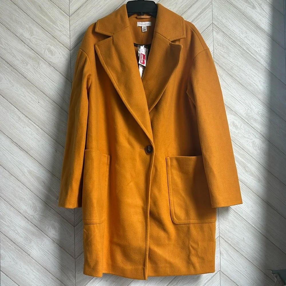 NEW Topshop coat yellow 2 - Picture 1 of 4